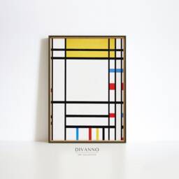 Mondrian Abstract Painting Print, Minimalist Geometric Cityscape Wall Art, Mid-Century Modern Bauhaus Poster, Contemporary Urban Home Decor - thumbnail 2