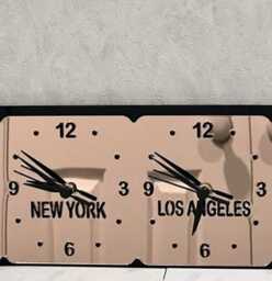 Custom Two Time Zone Clock Personalized Desk Or Wall Clocks, Sizes, Colours, Family Names - thumbnail 2