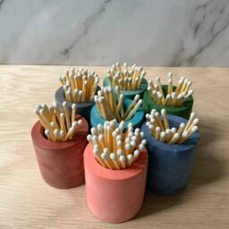 Minimalist Concrete Match Striker & Holder - Modern Candle Accessories - thumbnail 3