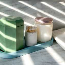 Minimalist Concrete Match Striker & Holder - Modern Candle Accessories - thumbnail 4