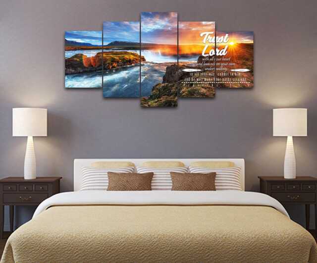 Proverbs 35-6 #44 Niv Trust in The Lord Bible Verse Canvas - Christian Scripture Religious Wall Art Home Decor Paintings - image 1
