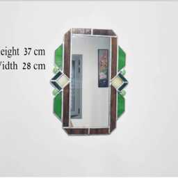 Art Deco Wall Stained Glass Geometric Mirror - thumbnail 4