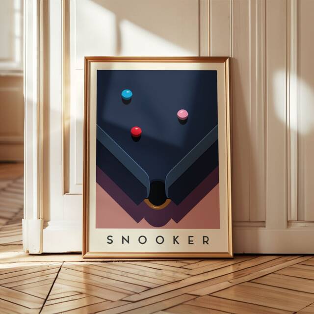 Snooker Art Print - Minimalist Sports Poster Pool Table Wall Decor - image 1
