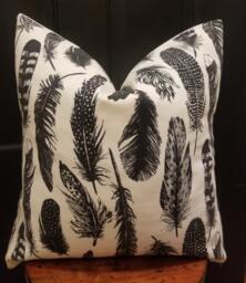 Chirp Cream.feathers.home Decor.toss Pillows, Throw Pillows.slipcovers.tribal.farmhouse.pillow Covers.accent Pillows.tribal Pillows.farmhouse - thumbnail 1