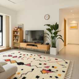 Handmade Beni Mrirt Rug - White Moroccan Berber - thumbnail 2