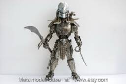 Scrap Metal Predator Sculpture, Handmade Recycled Steel Art, Unique Anniversary Gift For Him