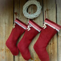 Christmas Burlap Stockings Personalized Stocking Gift Decor Ornament Holiday Scandinavian - thumbnail 2
