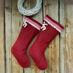 Christmas Burlap Stockings Personalized Stocking Gift Decor Ornament Holiday Scandinavian - thumbnail 4