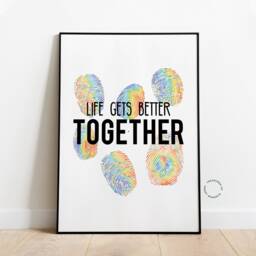 Love Is Lgbtq Rainbow Wall Art - Pride Decor Lgbtq+ Gift Equality Poster Inspirational Quote Print - thumbnail 1