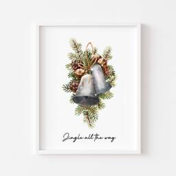 Christmas Print Jingle All The Way Pinecone Xmas Wall Art - Unframed - thumbnail 1