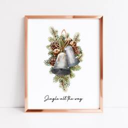 Christmas Print Jingle All The Way Pinecone Xmas Wall Art - Unframed - thumbnail 2