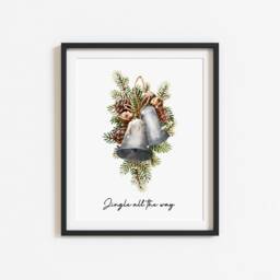 Christmas Print Jingle All The Way Pinecone Xmas Wall Art - Unframed - thumbnail 3