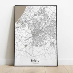 Bristol Map Print - Different Sizes & Canvas England Travel Poster Wall Art - thumbnail 3