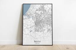 Bristol Map Print - Different Sizes & Canvas England Travel Poster Wall Art - thumbnail 1