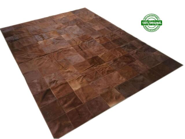Cowhide Patchwork Rug Brown Amazing Design 6 X 8 Ft 8 - image 1