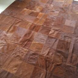 Cowhide Patchwork Rug Brown Amazing Design 6 X 8 Ft 8 - thumbnail 2