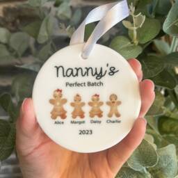 Personalised Grandchildren Christmas Ornament Gingerbread Family Bauble - thumbnail 2
