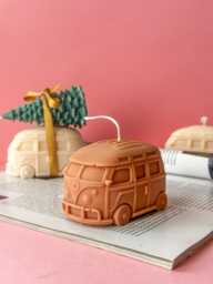 Retro Vw Camper Van Candle - Vegan Soy Wax Christmas Decor - thumbnail 1