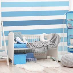 Large Rainbow Stripes Wall Decal, Blue Sticker, Boys Stripes, Nursery Bedroom Decor, Mural 06 - thumbnail 2