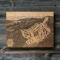 Waterville Valley New Hampshire Ski Trail Map - Engraved Wood Wall Art, Winter Cabin Decor, Snowboard Mountain, Personalized Family Gift - thumbnail 1