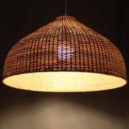 Handmade Bamboo Pendant Light Rustic Woven Chandelier - thumbnail 2