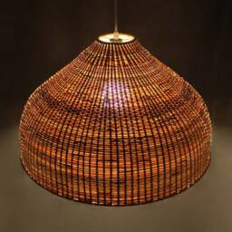 Handmade Bamboo Pendant Light Rustic Woven Chandelier - thumbnail 3