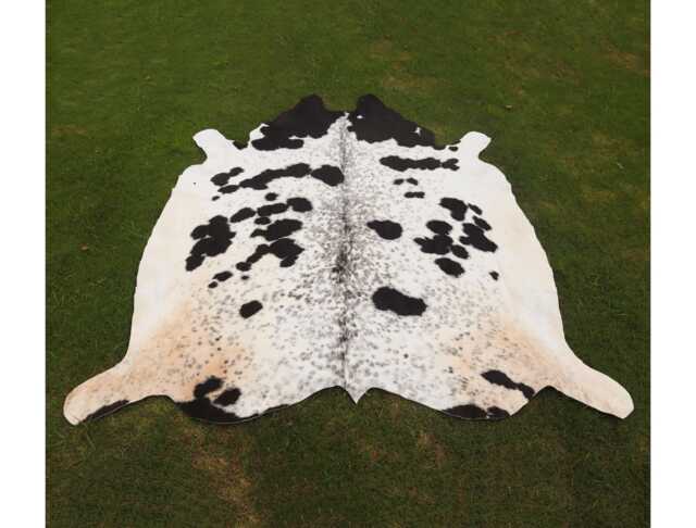 Genuine Black & White Speckled Cowhide-Luxurious Brazilian Floor Area Rug For Living Room-Handmade Large Cow Skin Rug-Ideal Christmas Gift - image 1