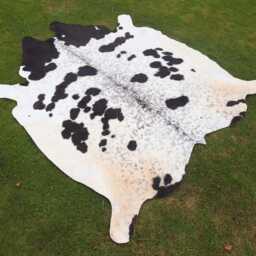 Genuine Black & White Speckled Cowhide-Luxurious Brazilian Floor Area Rug For Living Room-Handmade Large Cow Skin Rug-Ideal Christmas Gift - thumbnail 2