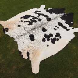 Genuine Black & White Speckled Cowhide-Luxurious Brazilian Floor Area Rug For Living Room-Handmade Large Cow Skin Rug-Ideal Christmas Gift - thumbnail 3