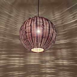 Handwoven Rattan Pendant Light, Ceiling Lighting Fixture, Globe Lighting, 3 Colors & 5 Sizes Options - thumbnail 4