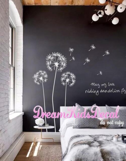 Dandelion Wall Decal Nursery Room Decor, White With Seeds - image 1