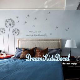 Dandelion Wall Decal Nursery Room Decor, White With Seeds - thumbnail 3
