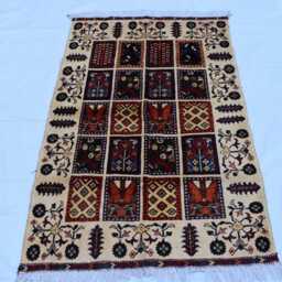 Handmade Wool Ayni Rug Small Afghan Tribal Design - 3.4x4.11 Ft - thumbnail 2