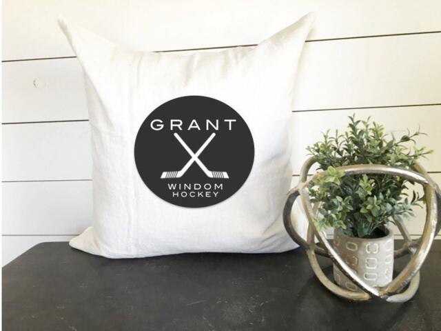 Custom Hockey Pillow, Decor, Hockey, Kids Team Nursery, Throw Pillow