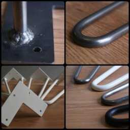 4x Standard Hairpin Legs 10 Mm - 3/8 Inch/2 Rod All Sizes - Diy, Coffee Table, Furniture Feet, Bench - Set Of 4 Pieces - thumbnail 2