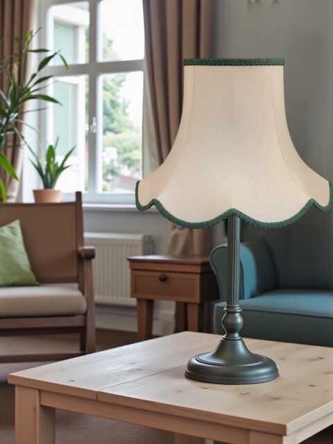Traditional Cream Fabric Lampshade Handmade For Table & Floor Standard Lamp Bases, Wall Light Fixtures, Ceiling Fittings - image 1