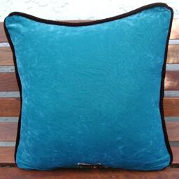 Indian Chief Pillow, Turquoise Velvet, Western D??cor, Buffalo Toss Pillow & Throw Blanket - thumbnail 3