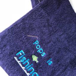 Personalised Fishing Towel - Golf Towel With Metal Clip. Any Name - thumbnail 2