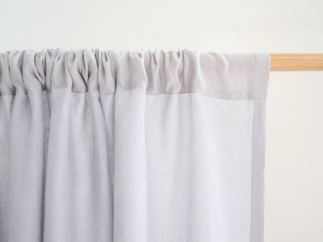 Light Gray Linen Curtain Panel, Rod Pocket Drapes - 160 G/M2 - image 1