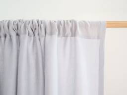Light Gray Linen Curtain Panel, Rod Pocket Drapes - 160 G/M2