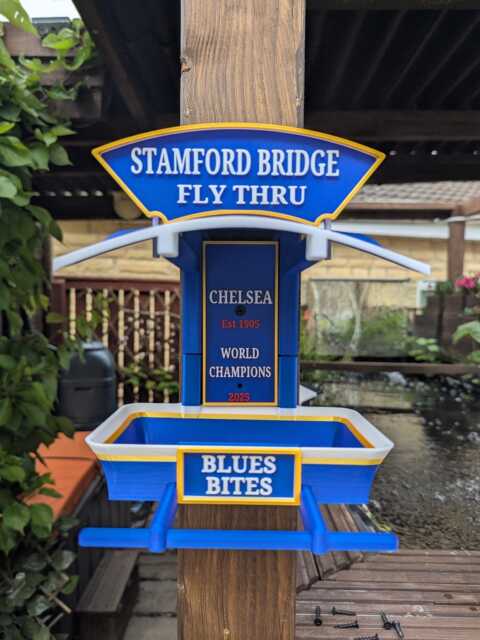 stamford Bridge Bird Feeder - Chelsea Fc Garden Table The Blues Football Themed Seed Or Fat Ball Tray Handmade UK - image 1
