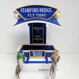 stamford Bridge Bird Feeder - Chelsea Fc Garden Table The Blues Football Themed Seed Or Fat Ball Tray Handmade UK - thumbnail 3