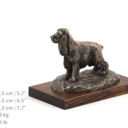 English Cocer Spaniel, Dog Wooden Base Statue, Limited Edition, Artdog - thumbnail 4