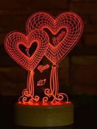 Hearts 3D Illusion Smart App Control Night Light Bluetooth, Music, 7&16M Color Mobile App, Made in UK - thumbnail 3
