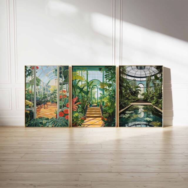 William Morris Set Of 3 Prints, Vintage Botanical Gardens Print, Kew Rousseau Wall Art, Floral Poster, Flower Art - image 1