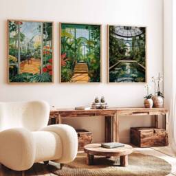 William Morris Set Of 3 Prints, Vintage Botanical Gardens Print, Kew Rousseau Wall Art, Floral Poster, Flower Art - thumbnail 3