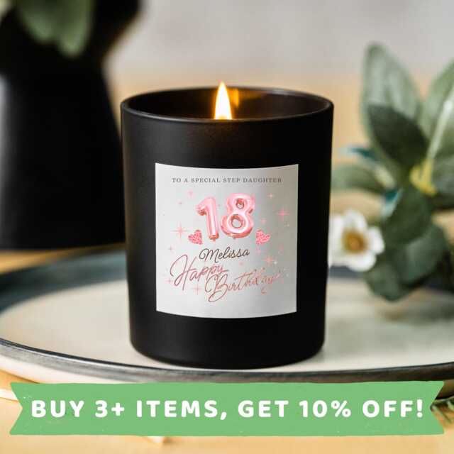step Daughter 18Th Birthday Candle Gift Gifts 18 Card Print B - image 1