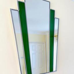Art Deco Mirror - Calypso Emerald Green - thumbnail 2