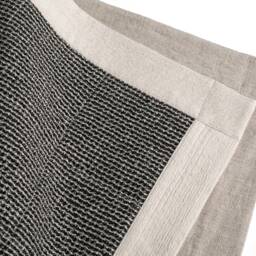 Linen Bathroom Rug Handmade Farmhouse Cotton Black Washable Natural Easy Dry Bath Mat Square Country House - thumbnail 2