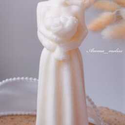 Bridal Couple Candle - Eco-Friendly Soy Beeswax Wedding Decor - thumbnail 2